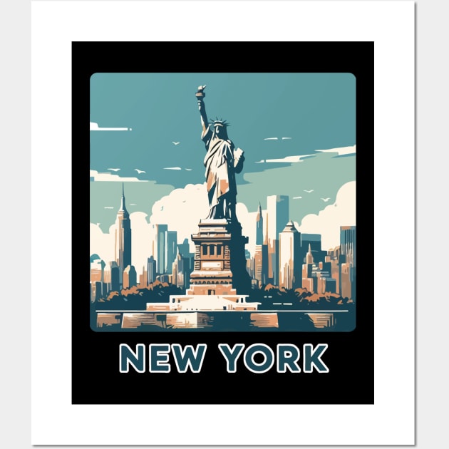 The Statue of liberty New York Abstract Cityscape Wall Art by TomFrontierArt